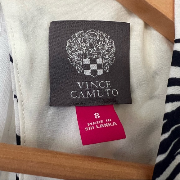 Vince Camuto Tropical Leaf Palm High Low Hem Dress Sz 8 - Picture 4 of 8